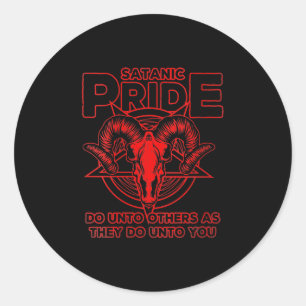 Womens Satanic Pride Satanism Pagan Goat Satan Ronde Sticker