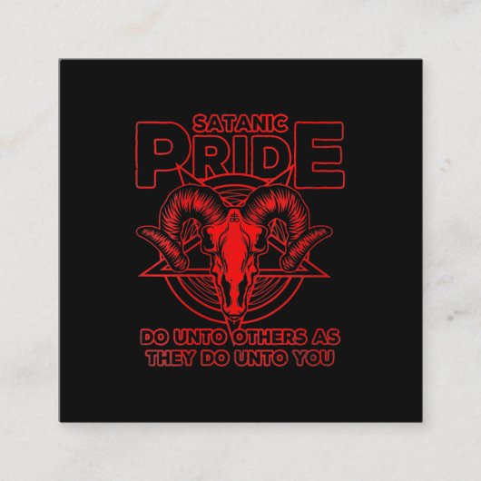 Womens Satanic Pride Satanism Pagan Goat Satan Vierkante Visitekaartje (Voorkant)