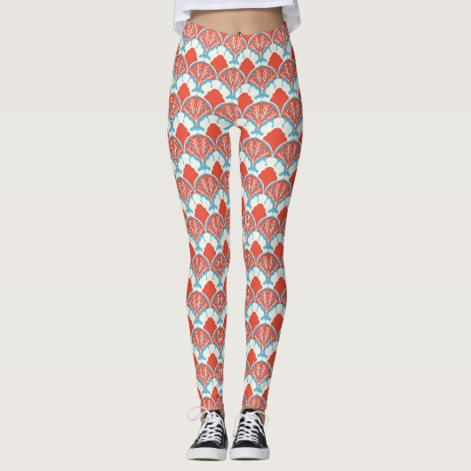 Women's Scallop Print Leggings (Voorkant)