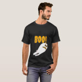 Womens Scardy Ghost Boo Halloween Fun Easy Costuum T-shirt (Voorkant volledig)