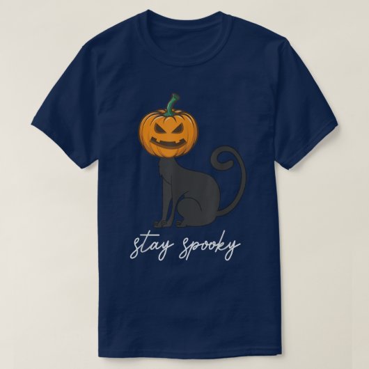 Womens Scary Halloween b spooky graved pumpki T-shirt (Design voorkant)