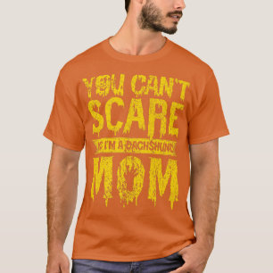 Womens Scary Halloween design broom dachshund mon  T-shirt