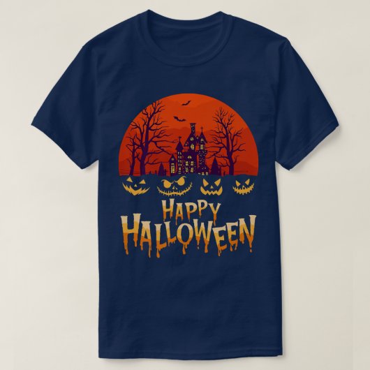 Womens Scary Halloween design broom gegraveerde da T-shirt (Design voorkant)