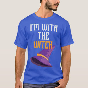 Womens Scary Halloween design broom Ik ben bij de  T-shirt