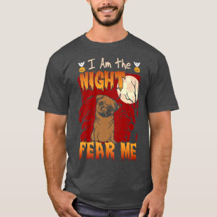 Womens Scary Halloween dog pug lover holder fullmo T-shirt