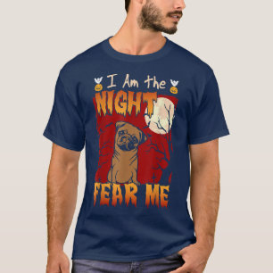 Womens Scary Halloween dog pug lover holder fullmo T-shirt