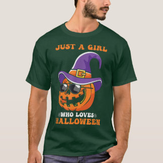 Womens Scary Halloween hartdesign broom pomkin T-shirt
