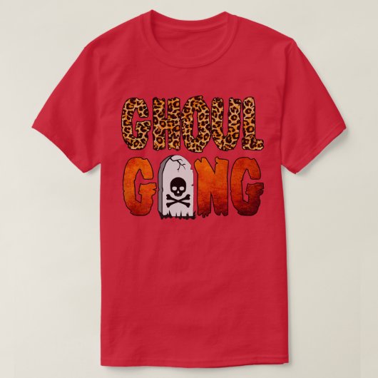 Womens Scary spooky Halloween design ghoul gang T-shirt (Design voorkant)
