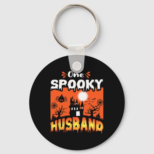 Womens Scary Spooky Halloween Design Haunted Castl Sleutelhanger (Voorkant)