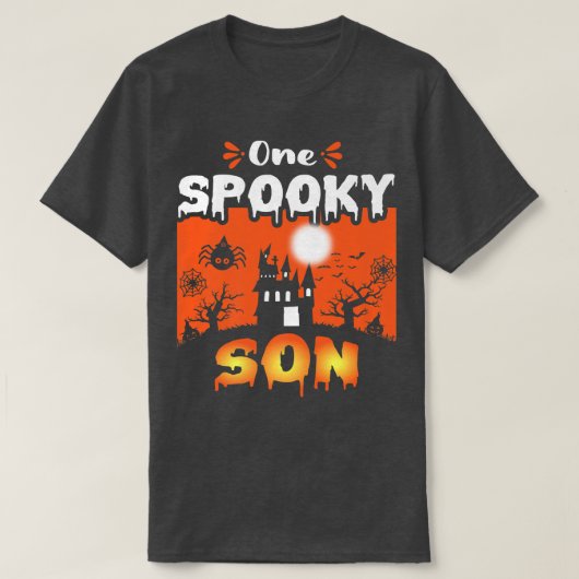 Womens Scary spooky Halloween design haunted castl T-shirt (Design voorkant)