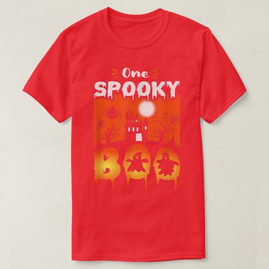 Womens Scary spooky Halloween design haunted castl T-shirt (Design voorkant)