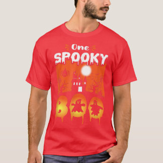 Womens Scary spooky Halloween design haunted castl T-shirt