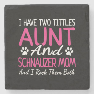 Womens Schnauzer Gifts, ik heb twee titels tante Stenen Onderzetter