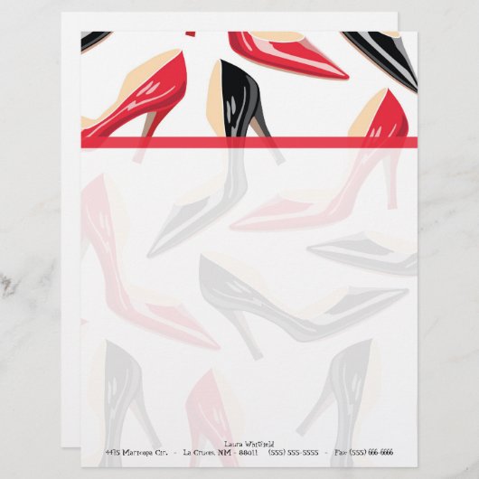 Womens schoten op hoge hoogte Letterhead-briefkeri Briefhoofd Ontwerp (Voorkant / Achterkant)