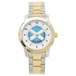 Women's Schotse vlag Oversized tweekleurig horloge
