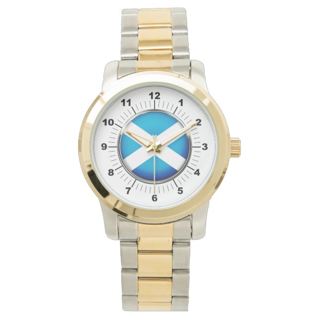 Women's Schotse vlag Oversized tweekleurig horloge (Voorkant)
