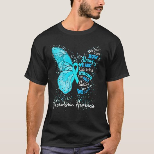 Womens Scleroderma Awareness Blauwgroen Ribbon But T-shirt (Voorkant)