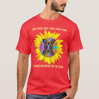 Womens Seasons in the Sun Retro 70s Lyrics Butterf T-shirt