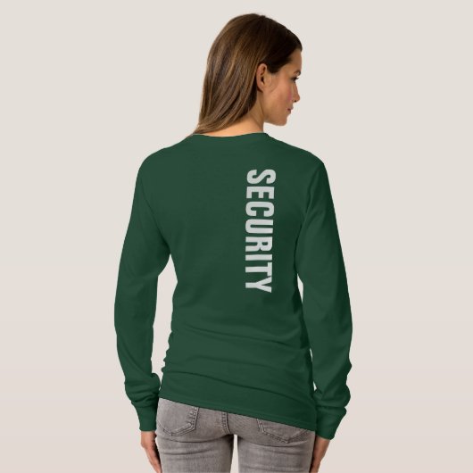 Womens Security TShirts Double Sided Forest Green (Achterkant volledig)