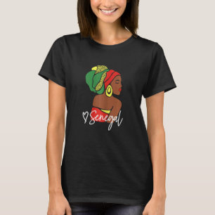 Womens Senegal Senegalese vlag Afrika Etnische Her T-shirt