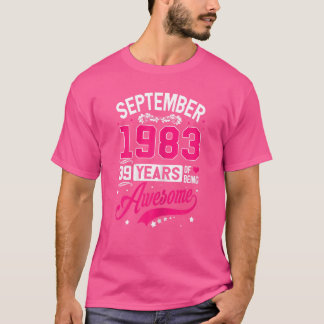 Womens September 1983 39 Verjaardag Kleding 39 Jaa T-shirt