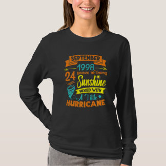 Womens September 1998 24 Years Old Sunshine gemeng T-shirt