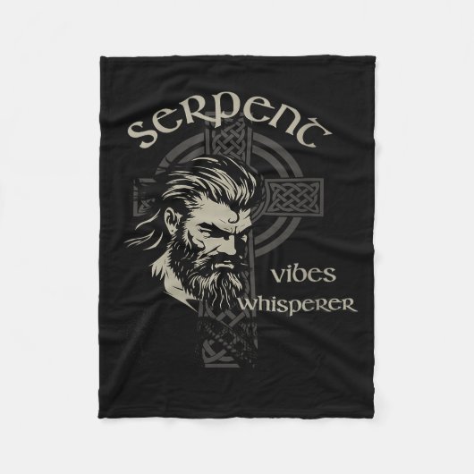 Womens Serpent Vibes Whisperer Nordic Mystic Beard Fleece Deken (Voorkant)