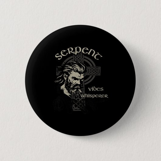 Womens Serpent Vibes Whisperer Nordic Mystic Beard Ronde Button 5,7 Cm (Voorkant)