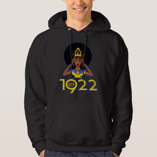 Womens Sgrho Sigma 1922 Cool Zwart Meisje Gamma Rh Hoodie (Voorkant)