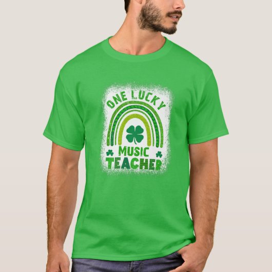 Women's Shamrock One Lucky Teacher St Patrick Day T-shirt (Voorkant)