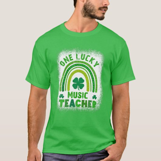 Women's Shamrock One Lucky Teacher St Patrick Day T-shirt (Voorkant)