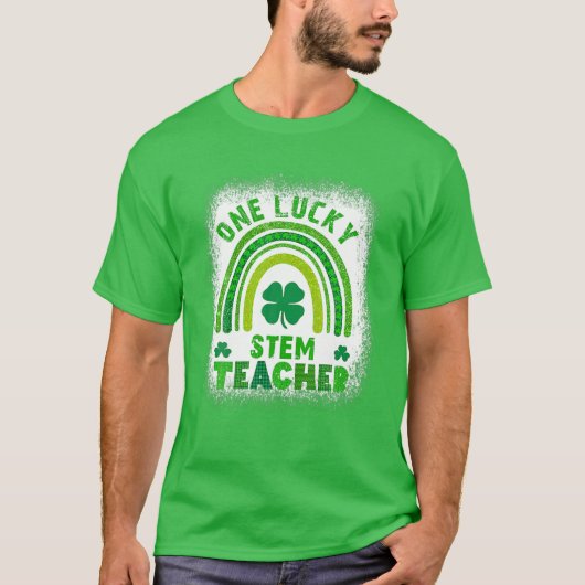 Women's Shamrock One Lucky Teacher St Patrick Day T-shirt (Voorkant)