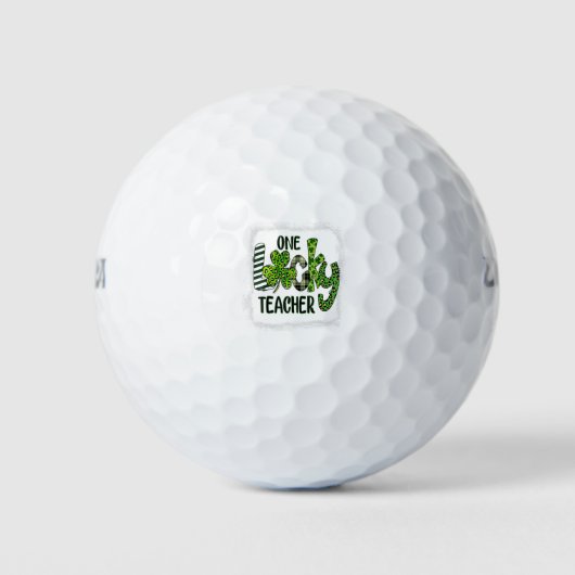 Womens Shamrock One Lucky Teacher St Patrick Golfballen (Voorkant)