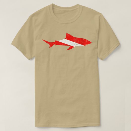 Womens Shark Scuba duikend onder vlag T-shirt (Design voorkant)