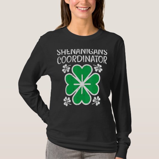 Womens Shenanigans Coordinator Funny St Patricks D T-shirt (Voorkant)
