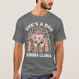 Womens Shes a Bad Momma Llama Mothers Day Gifts Ma T-shirt