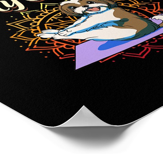 Womens Shih Tzu Funny Yoga Class Design Poster (Hoek)