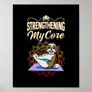 Womens Shih Tzu Funny Yoga Class Design Poster