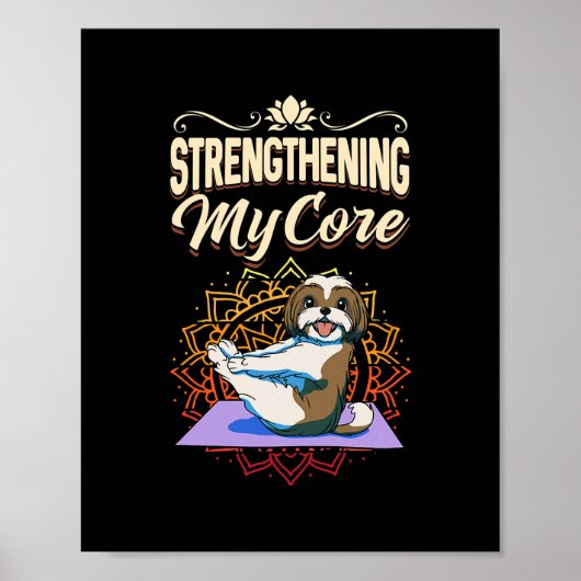 Womens Shih Tzu Funny Yoga Class Design Poster (Voorkant)