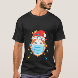 Womens Siberian Husky met kerstklep T-shirt