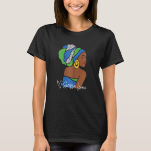 Womens Sierra Leone Vlag Afrika Kaart Etnische Her T-shirt