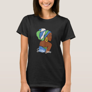 Womens Sierra Leone Vlag Afrika Kaart Etnische Her T-shirt