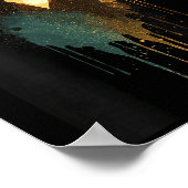 Womens Silhouette Lovers Kissing Date Together Bab Poster (Hoek)