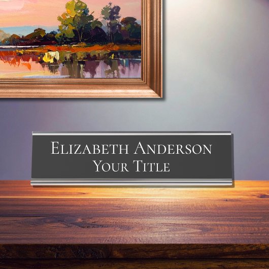 Womens Simple Maroon Name Bord Bureau Naambordje