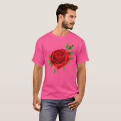 Womens Single Red Roses Flower Of Cute Red Roses F T-shirt (Voorkant volledig)