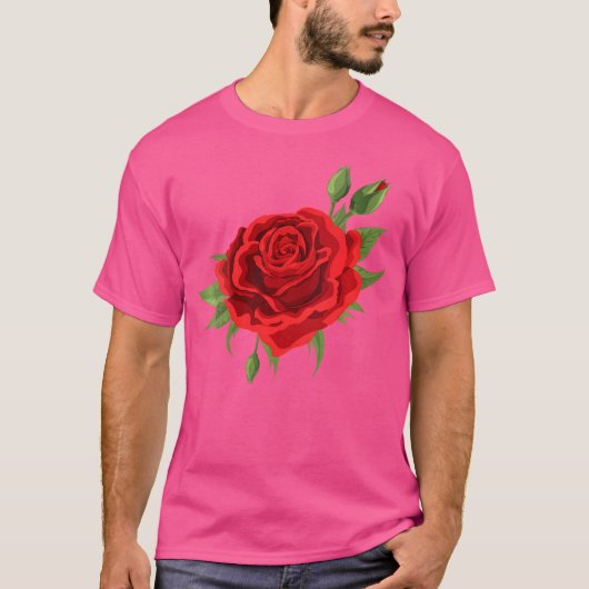 Womens Single Red Roses Flower Of Cute Red Roses F T-shirt (Voorkant)