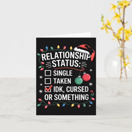 Womens Single Taken Cursed Relationship Status Chr Kaart (Gele Bloem)