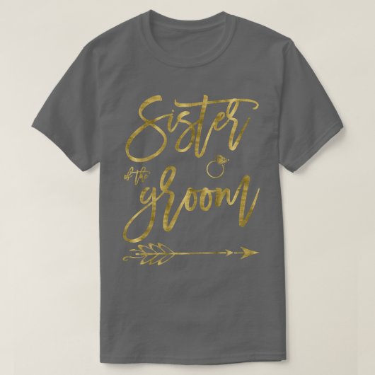 Womens Sister Of Bride Shirt With Arrow Dark Yello (Design voorkant)