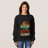 Womens Sistersaurus T Rex Dinosaur Sister Saurus F Trui (Voorkant volledig)