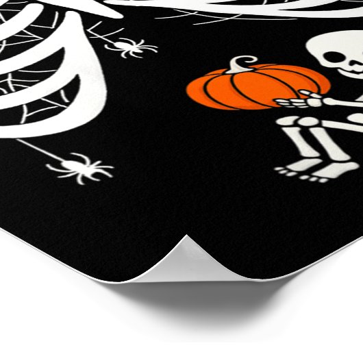 Womens Skeleton Baby Pregnant Xray Rib Cage For Fa Poster (Hoek)